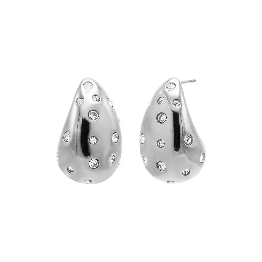 CZ Scattered Teardrop Drop Stud Earring sold by Adina Eden's product image thumbnail 4