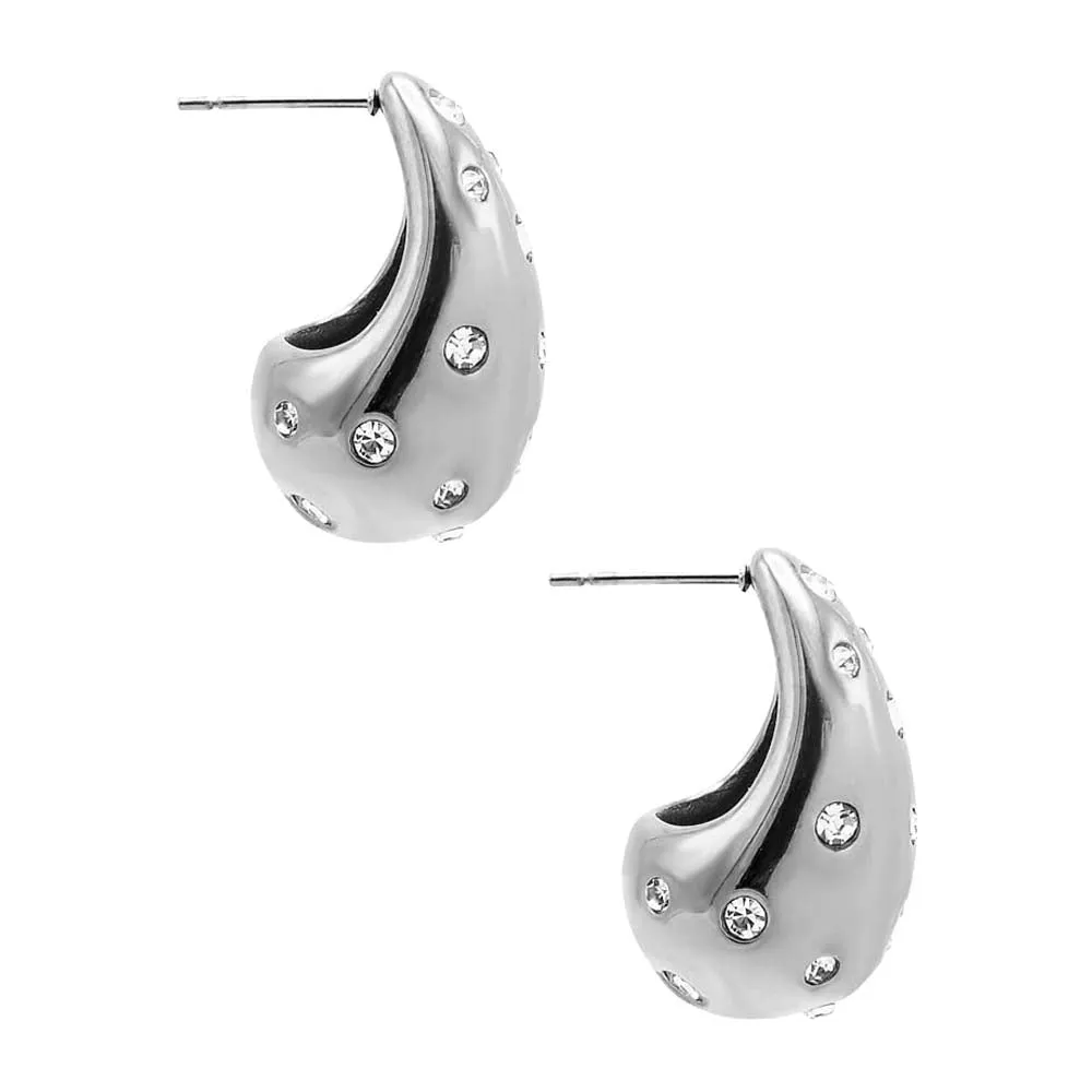 CZ Scattered Teardrop Drop Stud Earring sold by Adina Eden's product image thumbnail 5