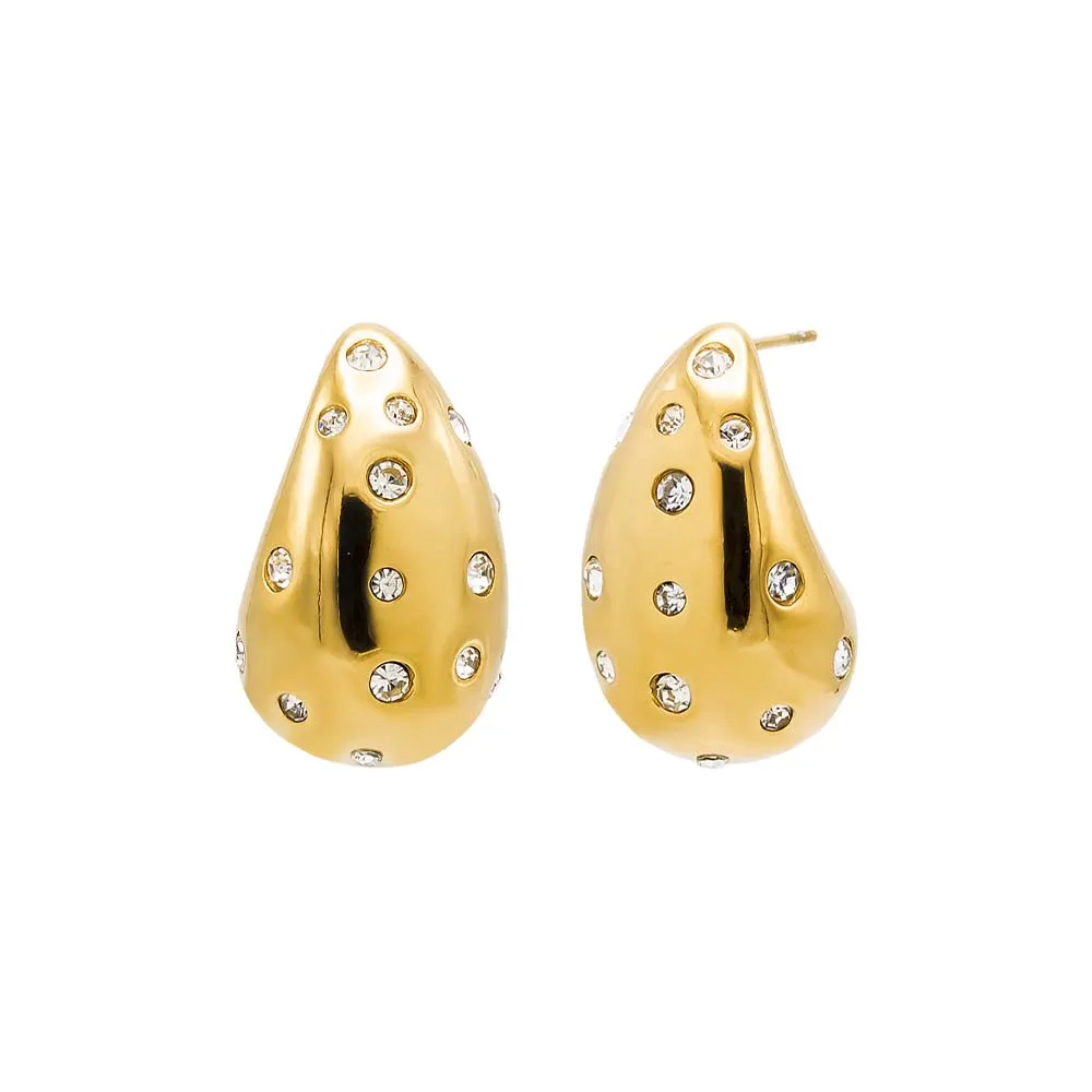 CZ Scattered Teardrop Drop Stud Earring sold by Adina Eden's