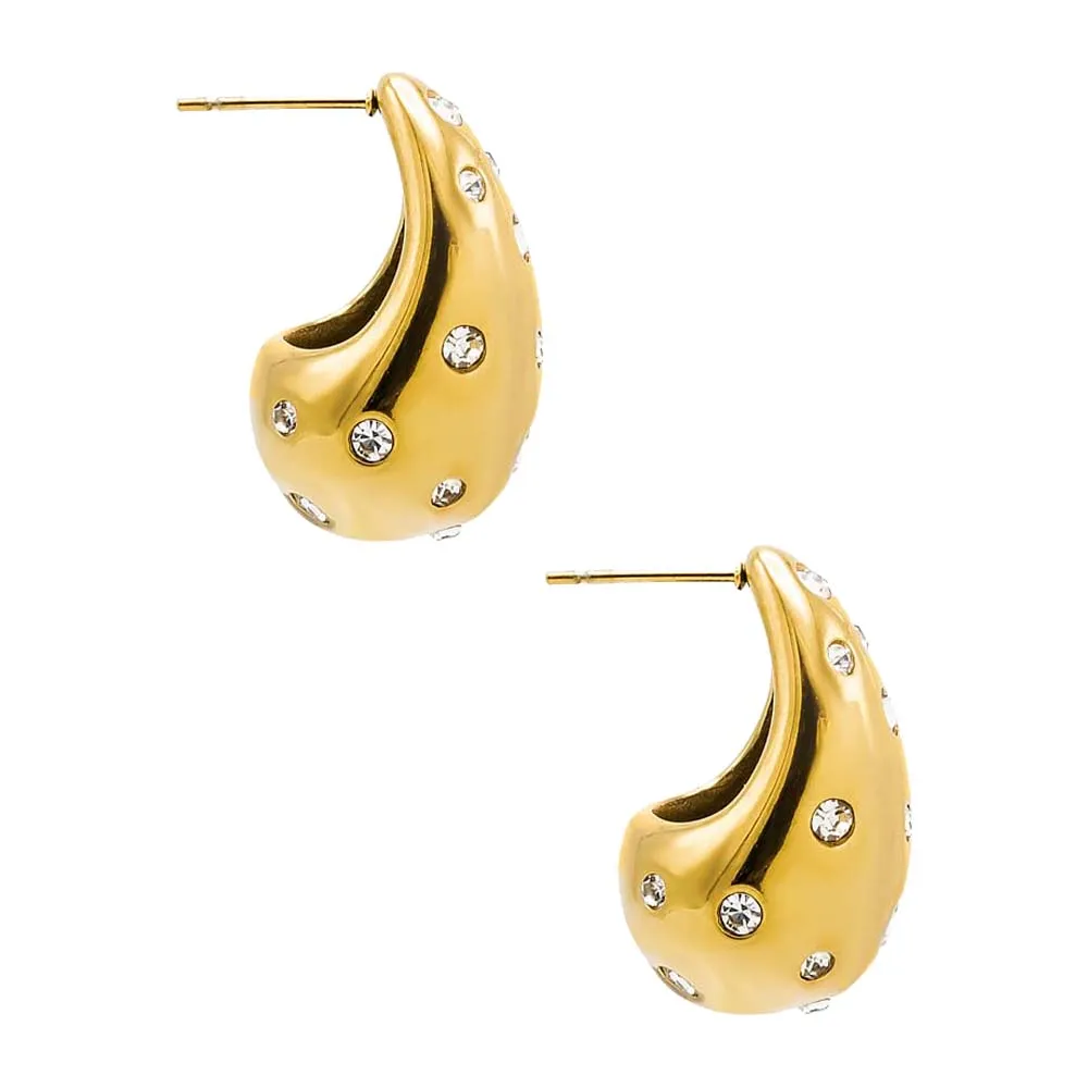 CZ Scattered Teardrop Drop Stud Earring sold by Adina Eden's product image thumbnail 3
