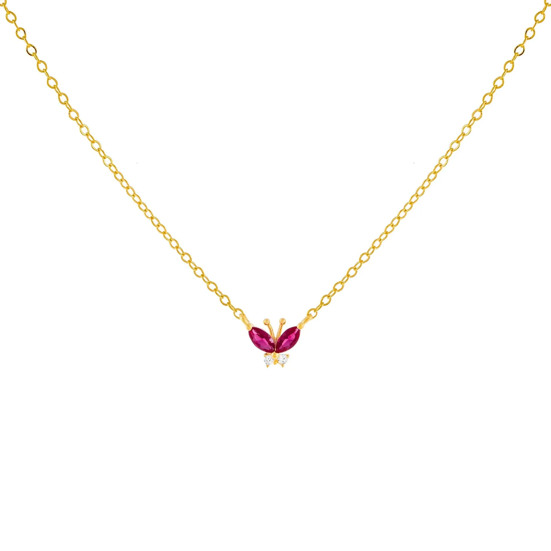 CZ Colored Butterfly Necklace sold by Adina Eden's product image thumbnail 3