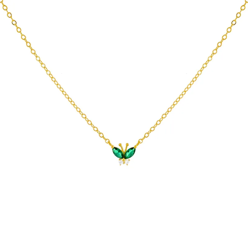 CZ Colored Butterfly Necklace sold by Adina Eden's