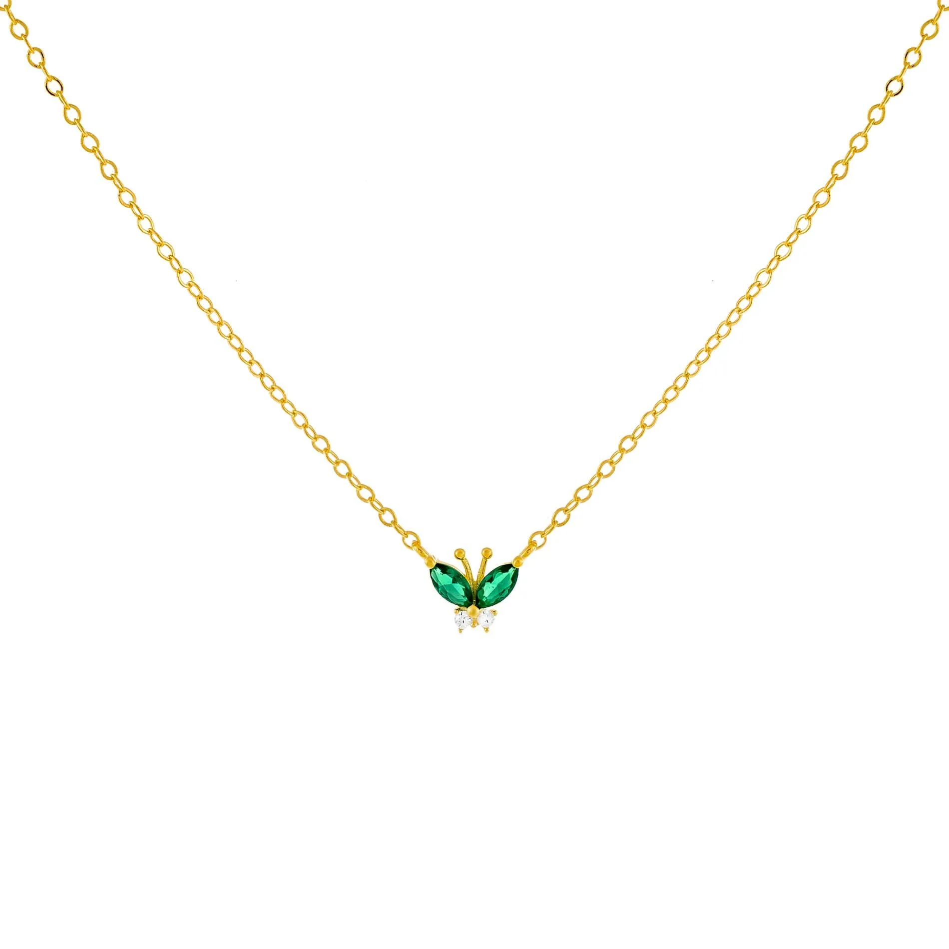 CZ Colored Butterfly Necklace sold by Adina Eden's