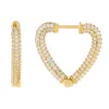 Pavé Open Heart Hoop Earring sold by Adina Eden's