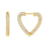 Pavé Open Heart Hoop Earring sold by Adina Eden's