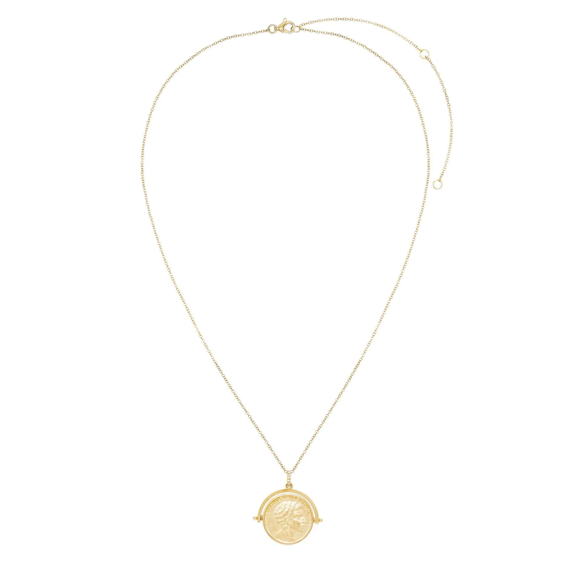 Diamond Vintage Coin Necklace 14K sold by Adina Eden's product image thumbnail 2