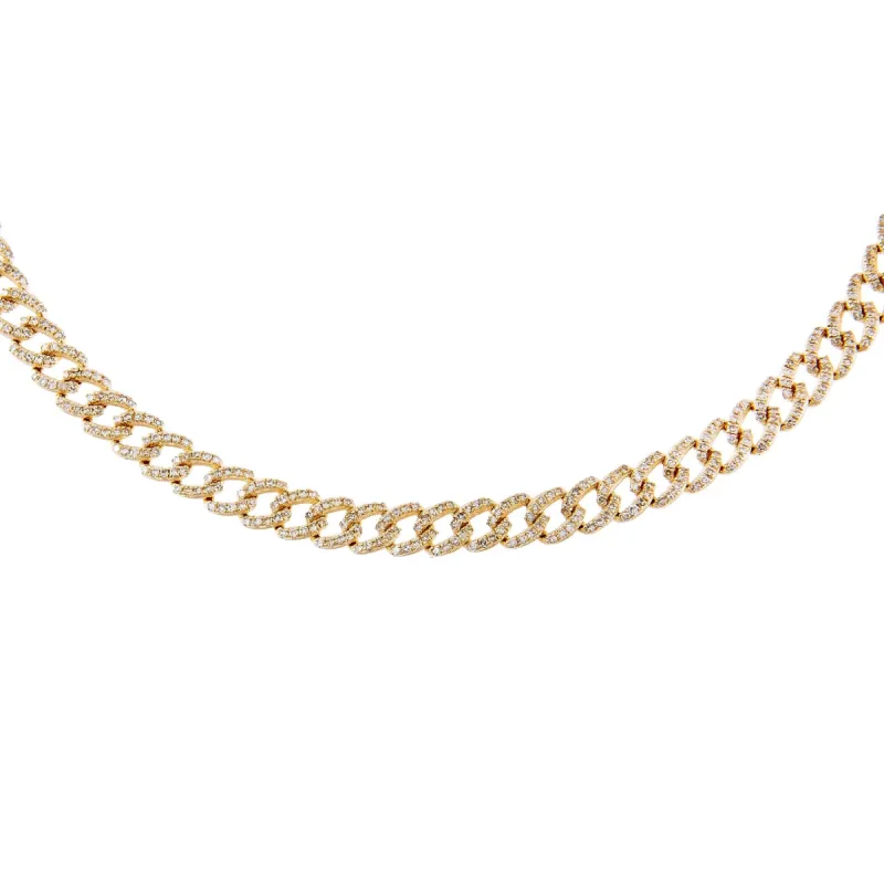 Diamond Cuban Chain Choker 14K sold by Adina Eden's