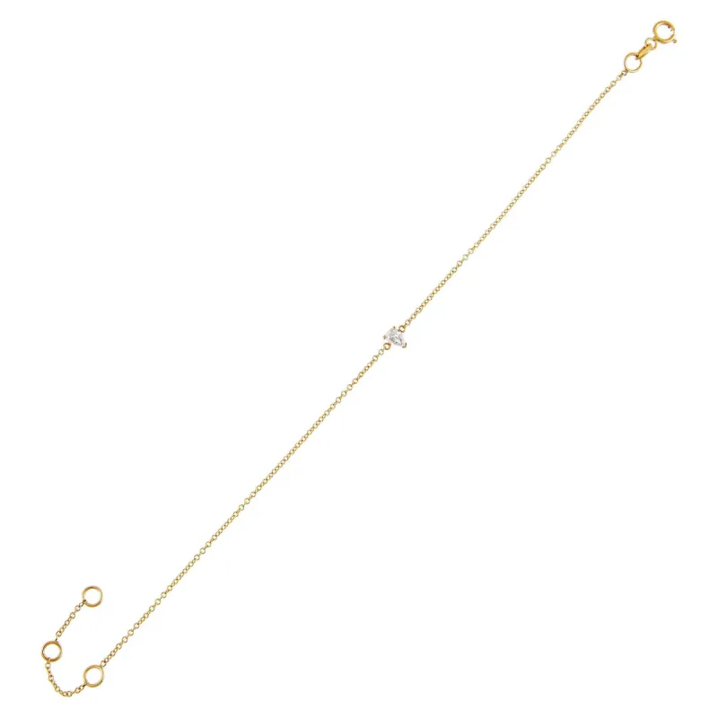 Diamond Tiny Teardrop Bracelet 14K sold by Adina Eden's