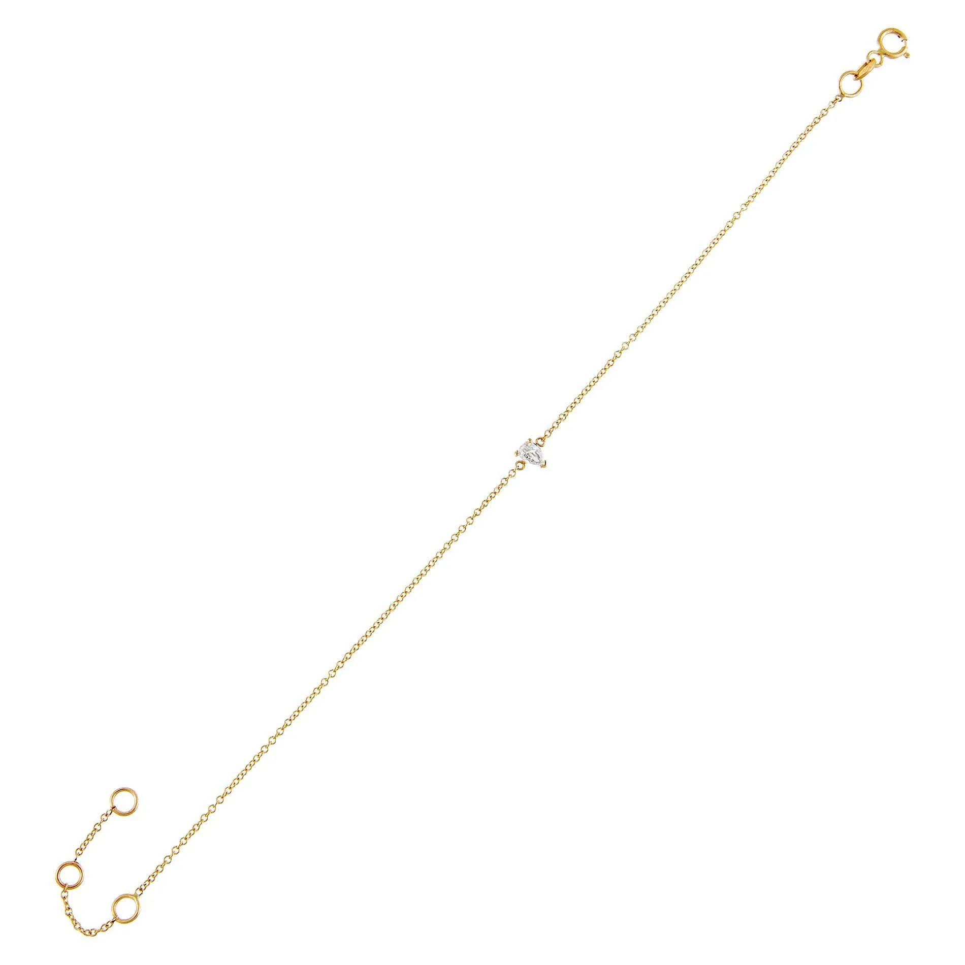 Diamond Tiny Teardrop Bracelet 14K sold by Adina Eden's