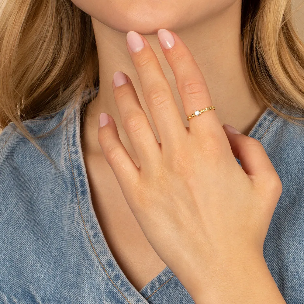 Solitaire CZ Chain Ring sold by Adina Eden's product image thumbnail 3