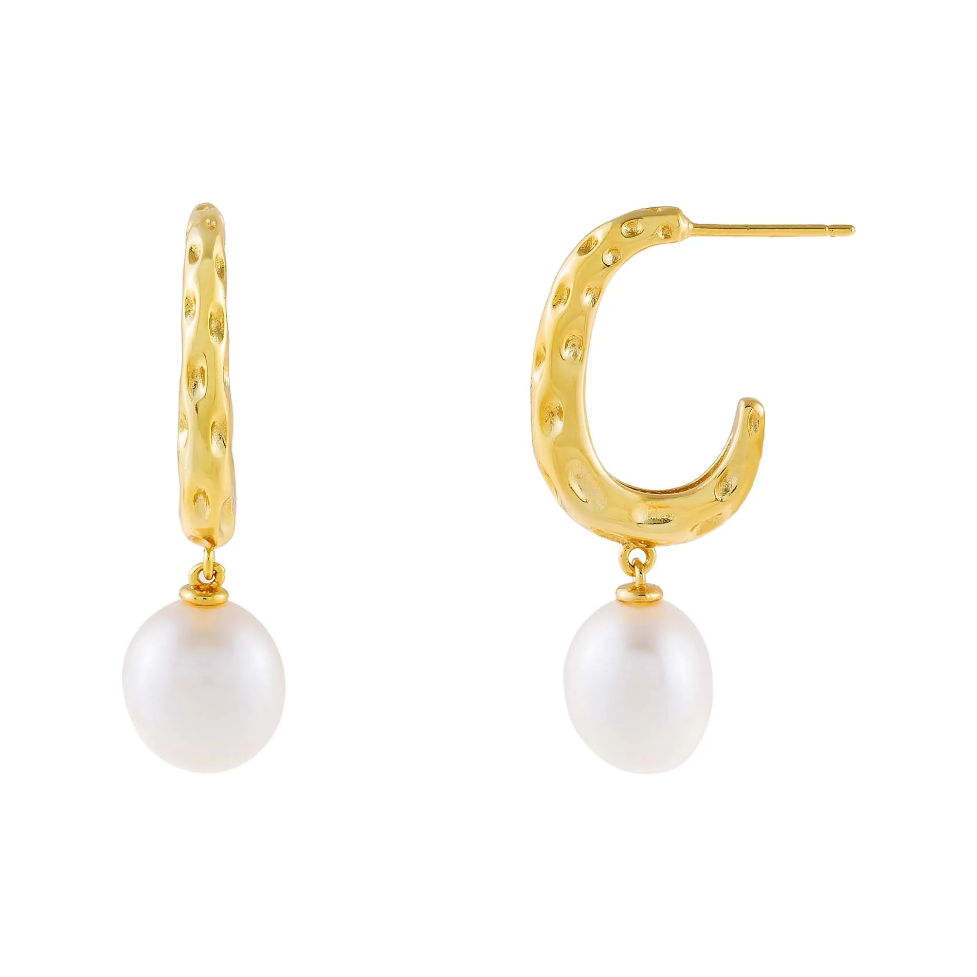 Pearl Textured Hoop Earring sold by Adina Eden's