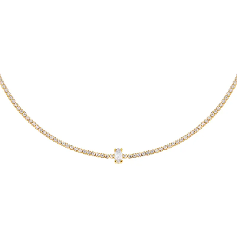 CZ Marquise Tennis Choker sold by Adina Eden's
