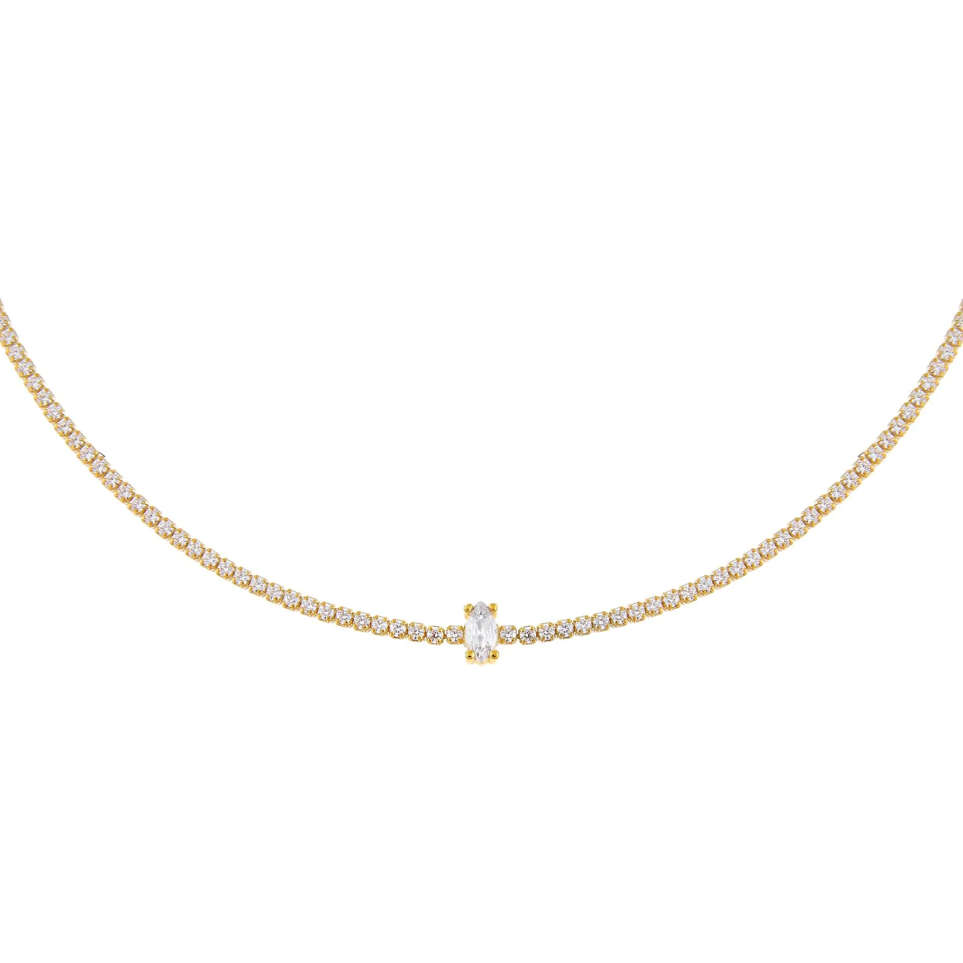 CZ Marquise Tennis Choker sold by Adina Eden's