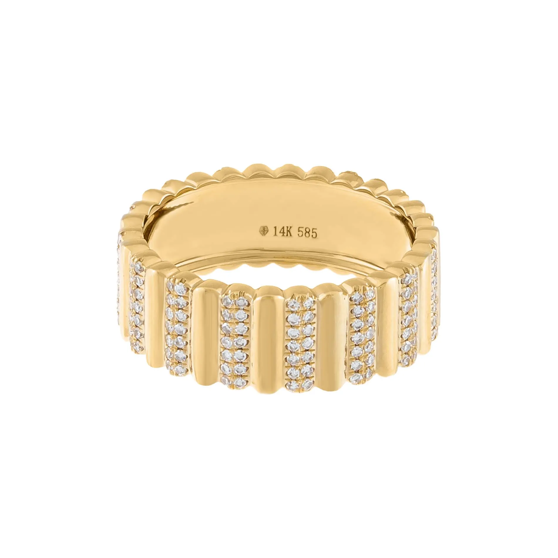 Diamond Wide Ribbed Band 14K sold by Adina Eden's product image thumbnail 3
