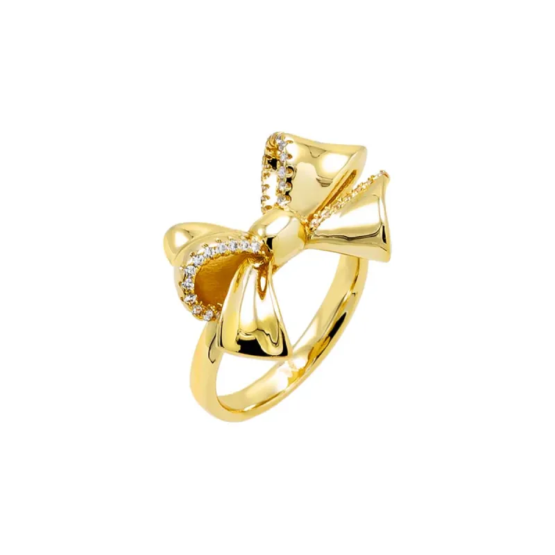 Pave Outlined Bow Tie Ring sold by Adina Eden's