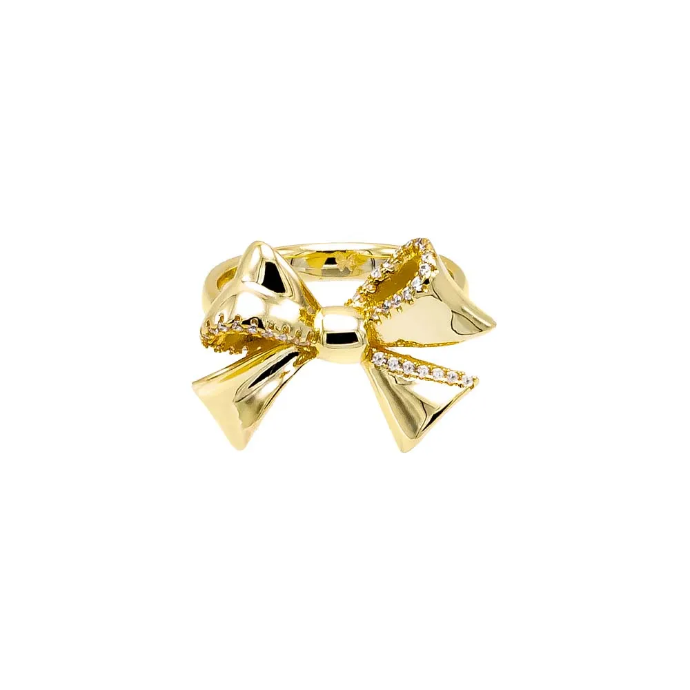 Pave Outlined Bow Tie Ring sold by Adina Eden's product image thumbnail 3