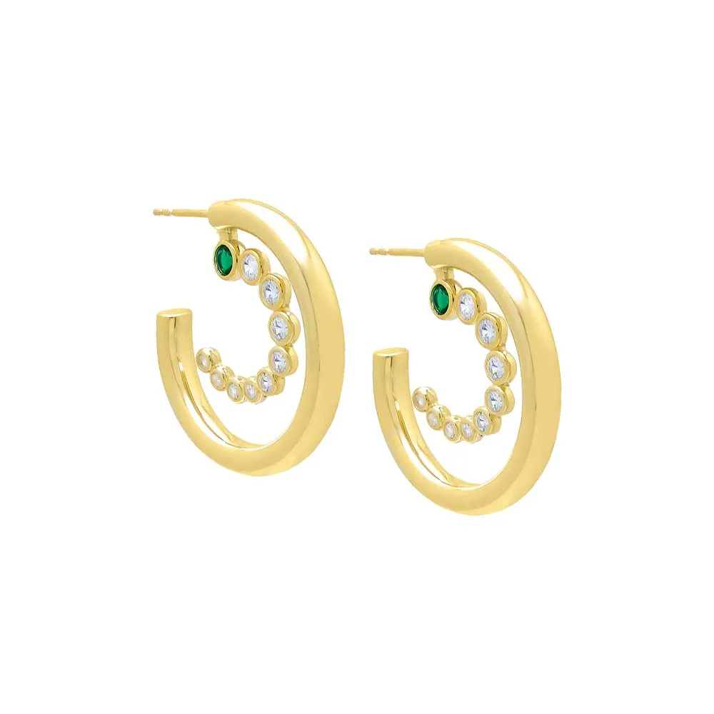 Curved Loop Hollow Hoop Earring sold by Adina Eden's