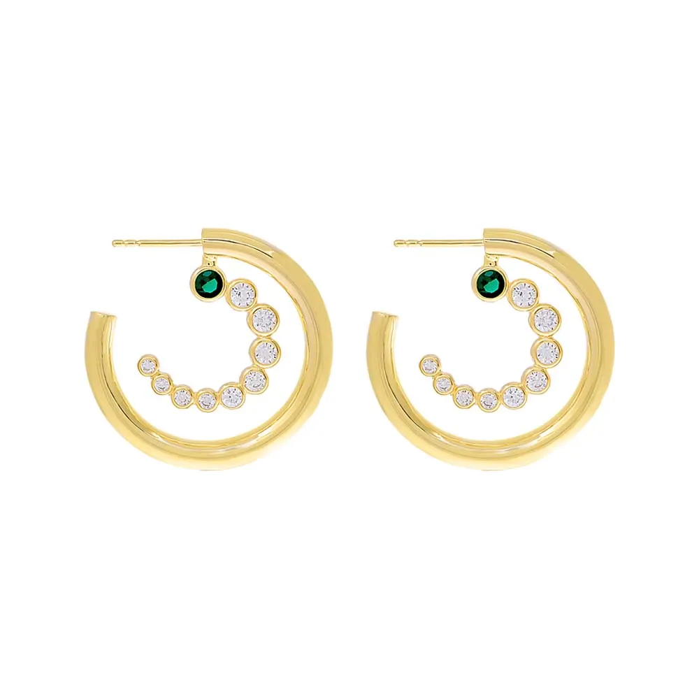 Curved Loop Hollow Hoop Earring sold by Adina Eden's product image thumbnail 3