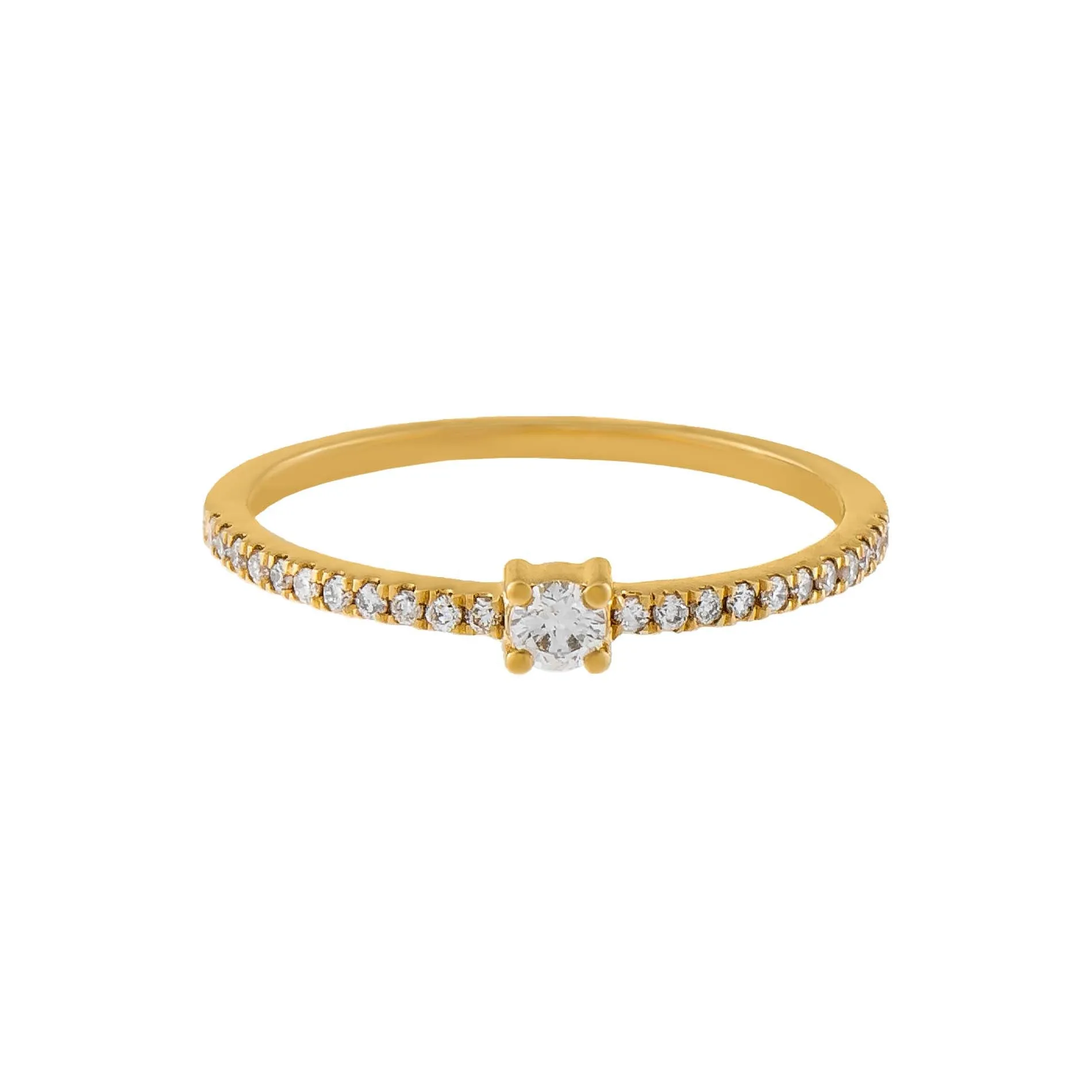 Pavé Diamond Solitaire Band 14K sold by Adina Eden's product image thumbnail 2
