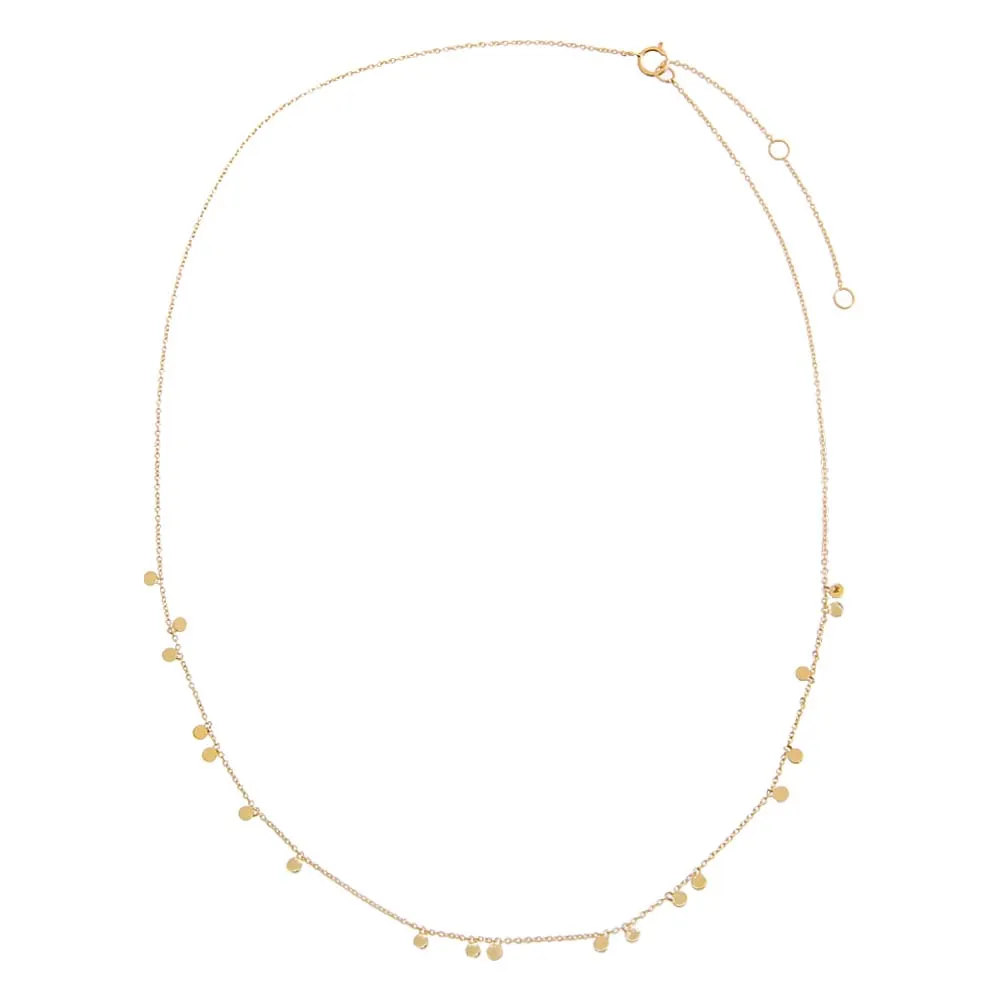 Solid Scattered Mini Dangling Disc Necklace 14K sold by Adina Eden's product image thumbnail 3