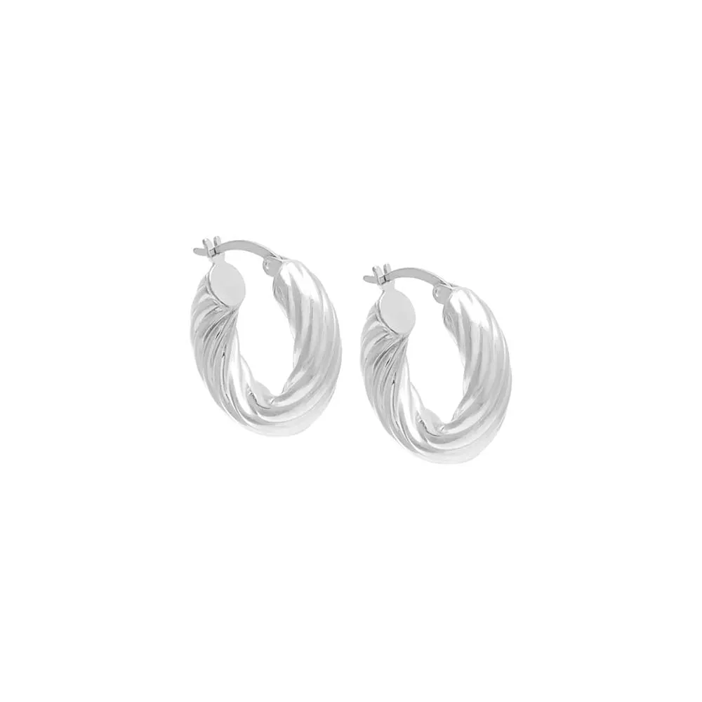 Adina Eden Chunky Hollow Twisted Hoop Earring sold by Adina Eden's product image thumbnail 4