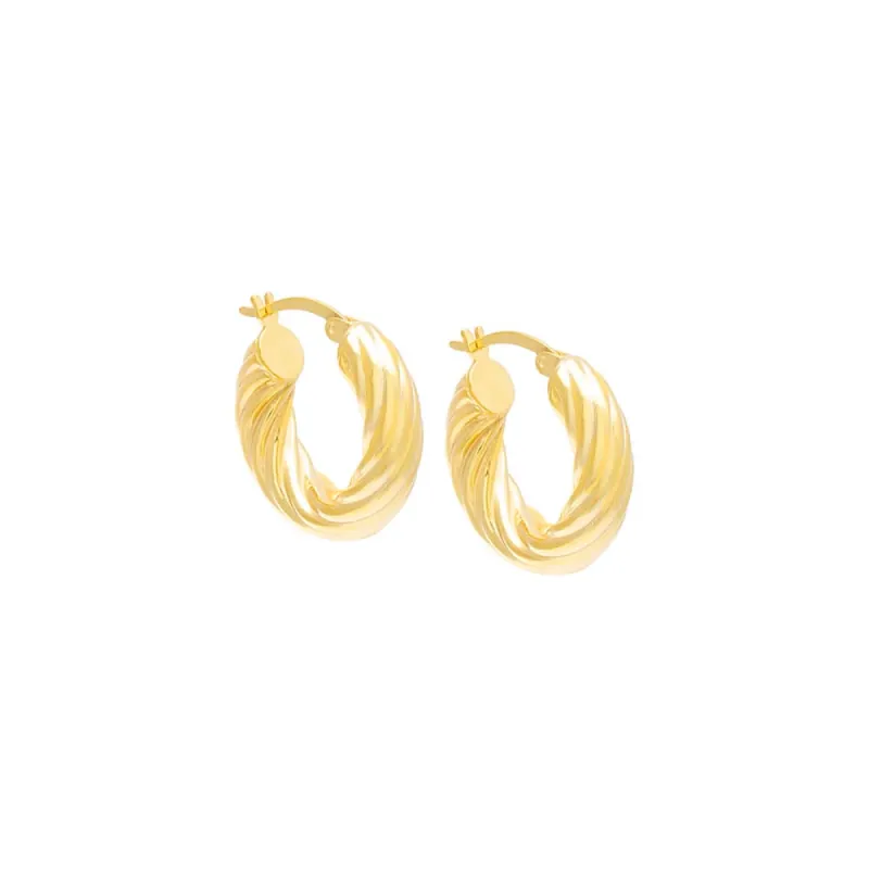 Adina Eden Chunky Hollow Twisted Hoop Earring sold by Adina Eden's