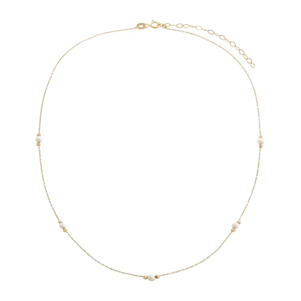 Mini Pearl Embedded Chain Choker Necklace 14K sold by Adina Eden's product image thumbnail 3