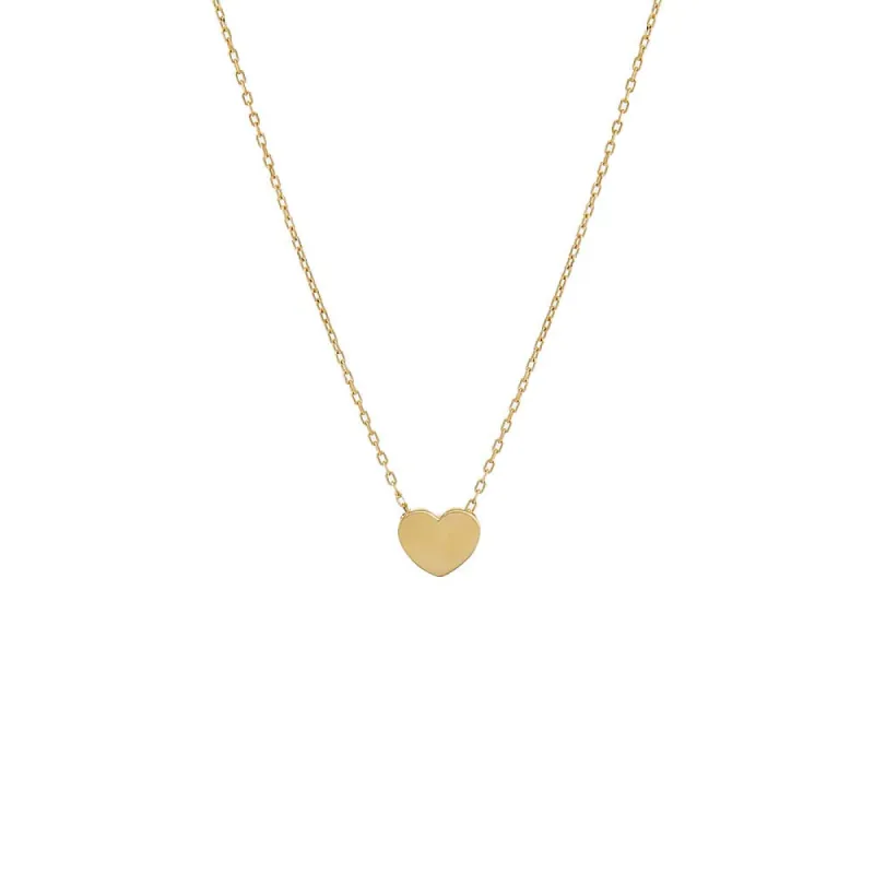 Solid Heart Necklace 14K sold by Adina Eden's