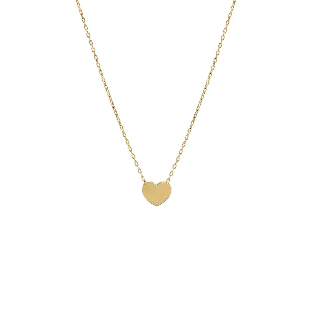 Solid Heart Necklace 14K sold by Adina Eden's