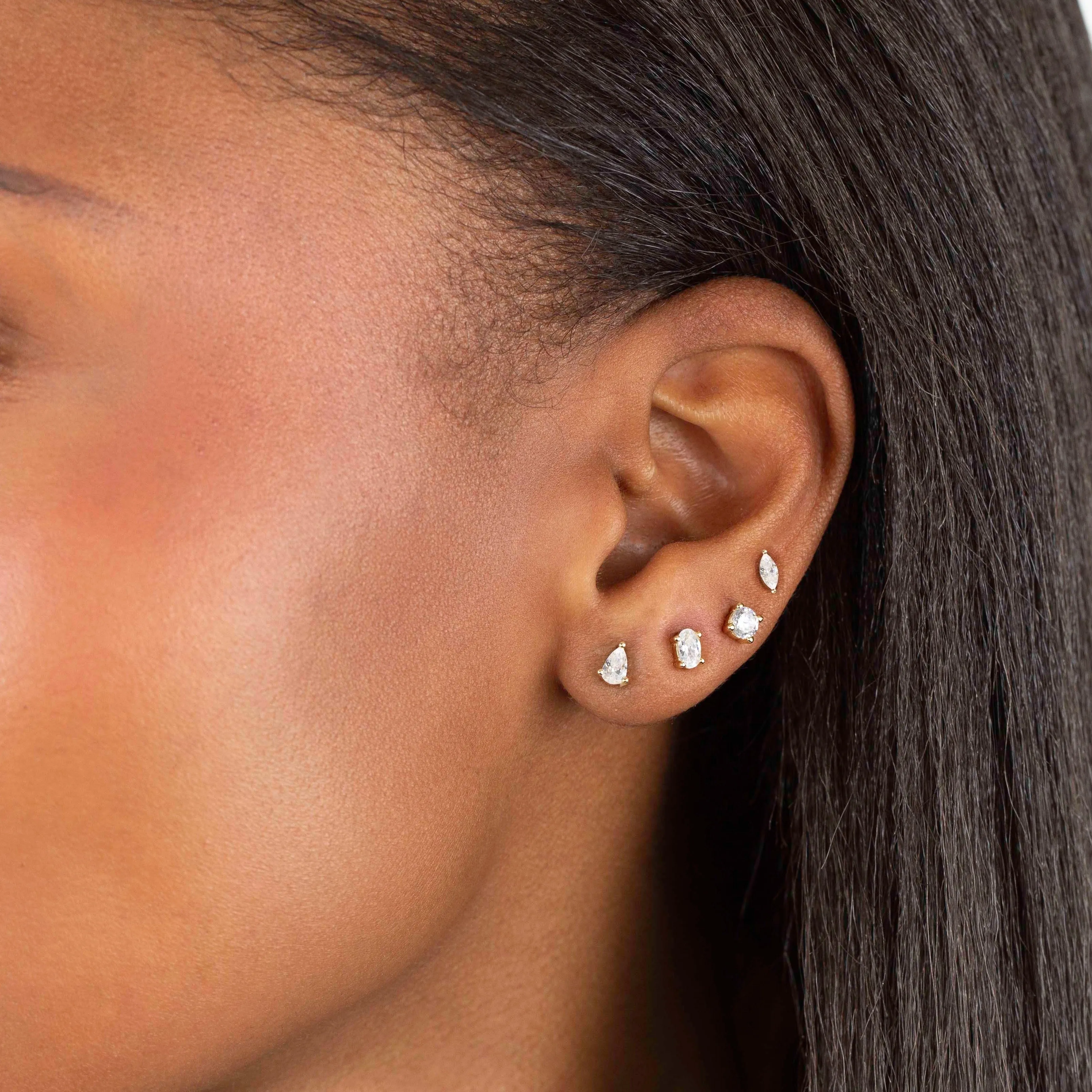 CZ Multi Stone Stud Earring Combo Set sold by Adina Eden's product image thumbnail 2