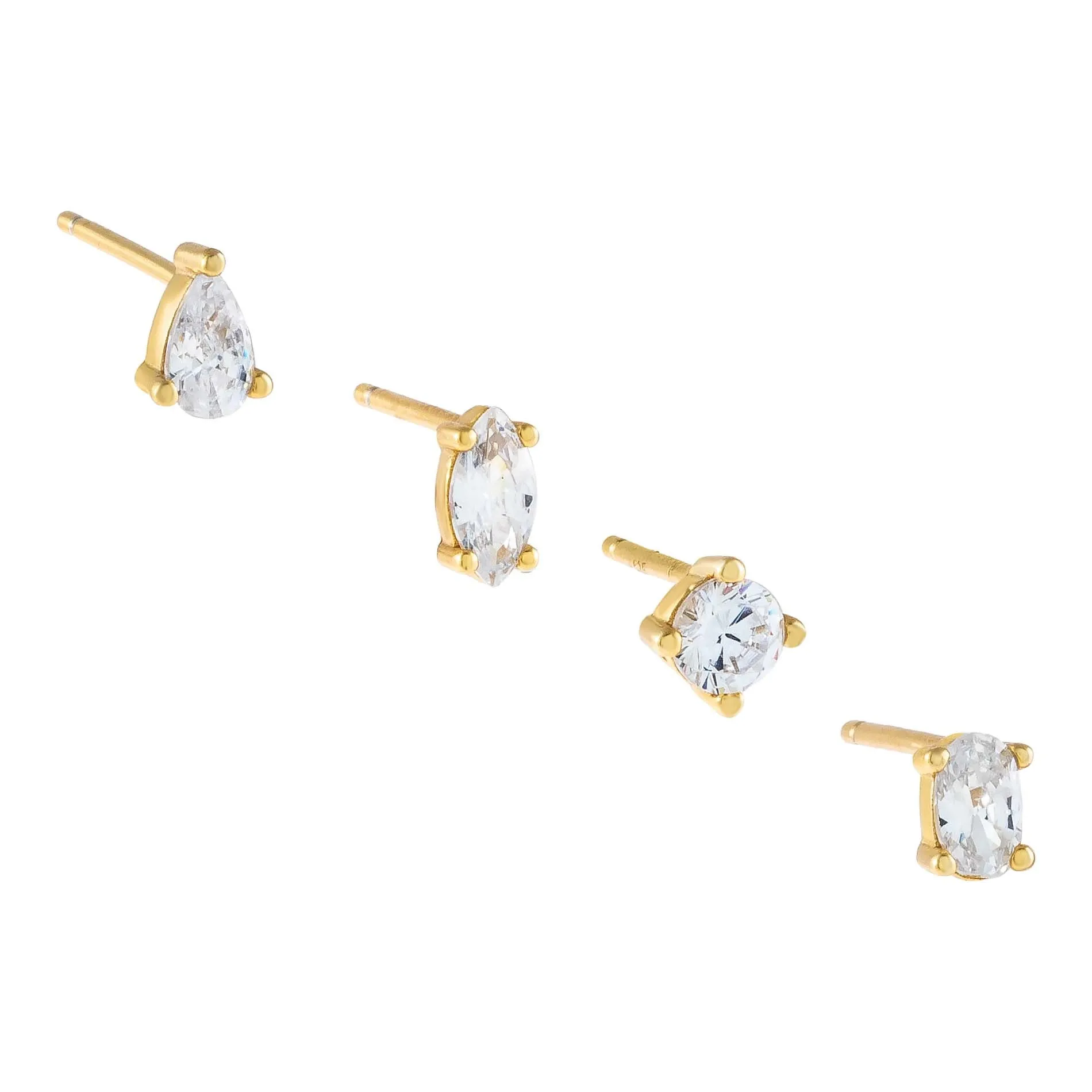 CZ Multi Stone Stud Earring Combo Set sold by Adina Eden's