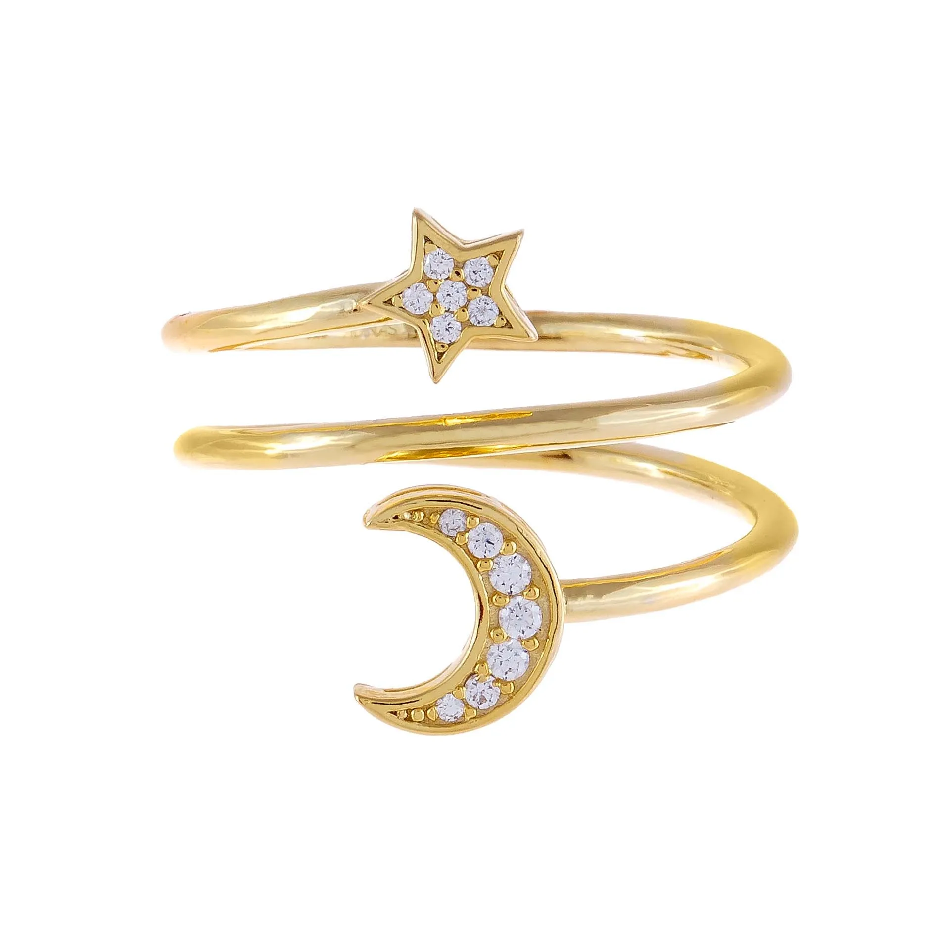 Pavé Moon X Star Ring sold by Adina Eden's product image thumbnail 3