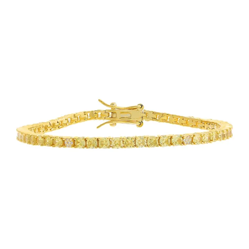 Yellow Pave Accented Colored Tennis Bracelet sold by Adina Eden's