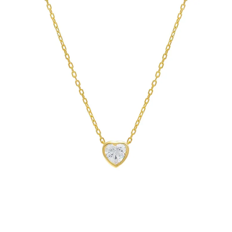 Heart Bezel Necklace sold by Adina Eden's