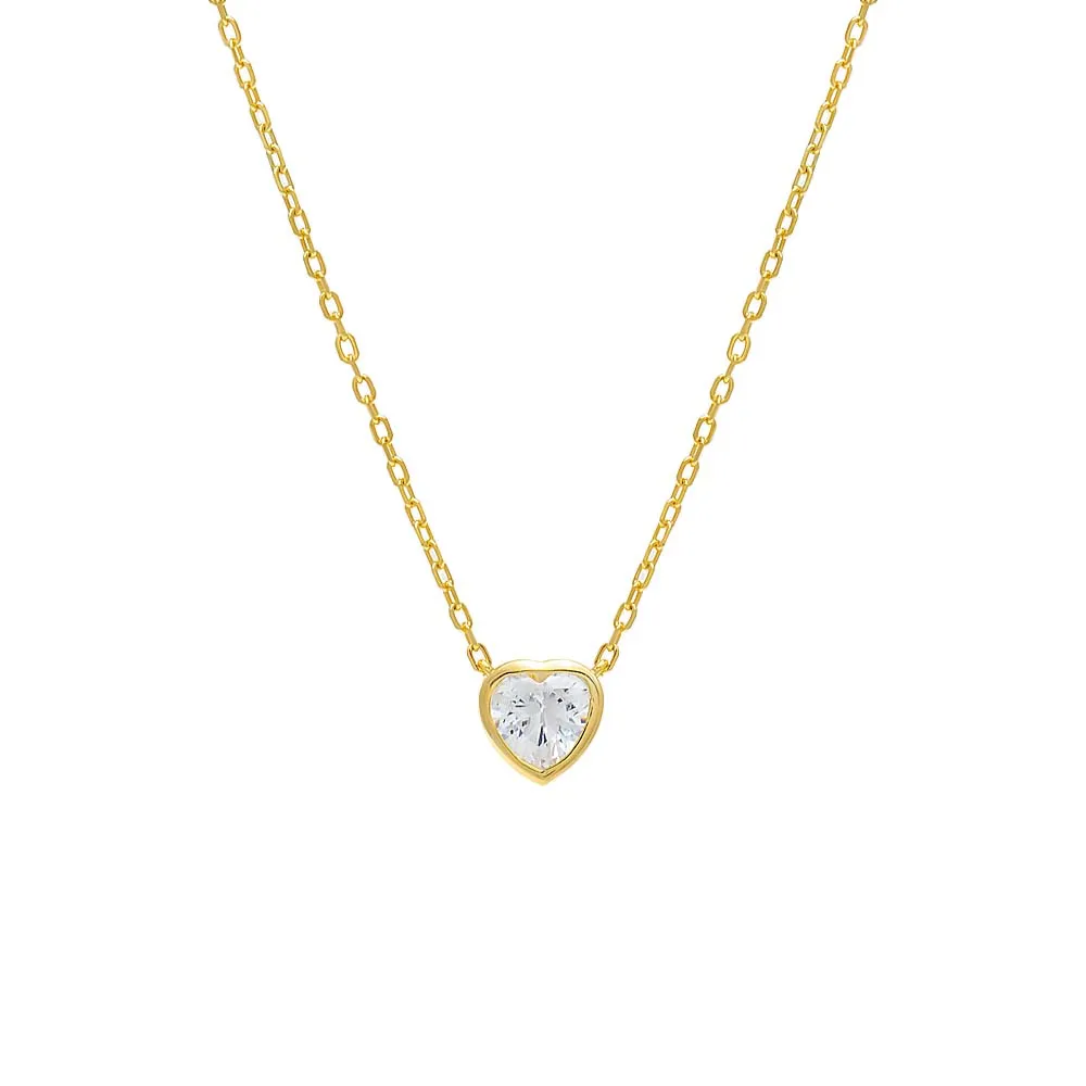 Heart Bezel Necklace sold by Adina Eden's