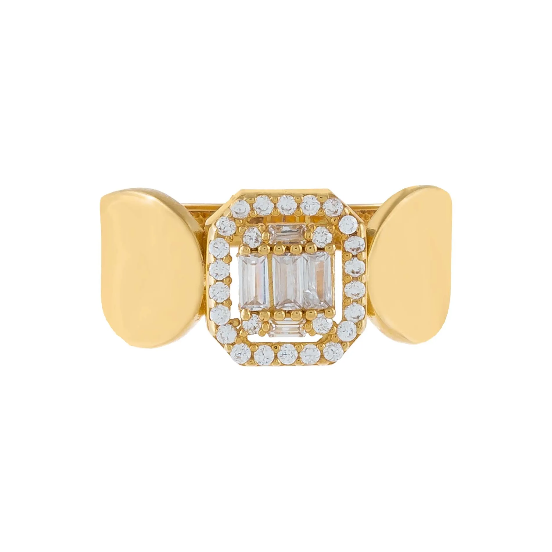 CZ Illusion Signet Ring 14K sold by Adina Eden's product image thumbnail 2