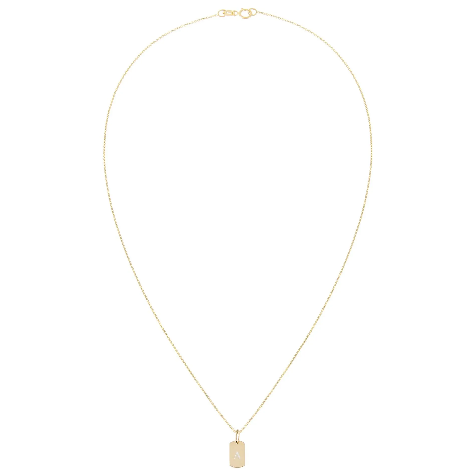 Engraved Tiny Dog Tag Necklace 14K sold by Adina Eden's product image thumbnail 4