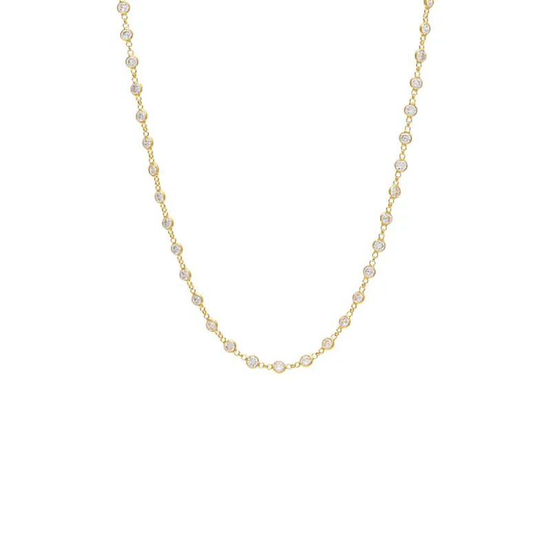 Multi Bezel Crystal Necklace sold by Adina Eden's