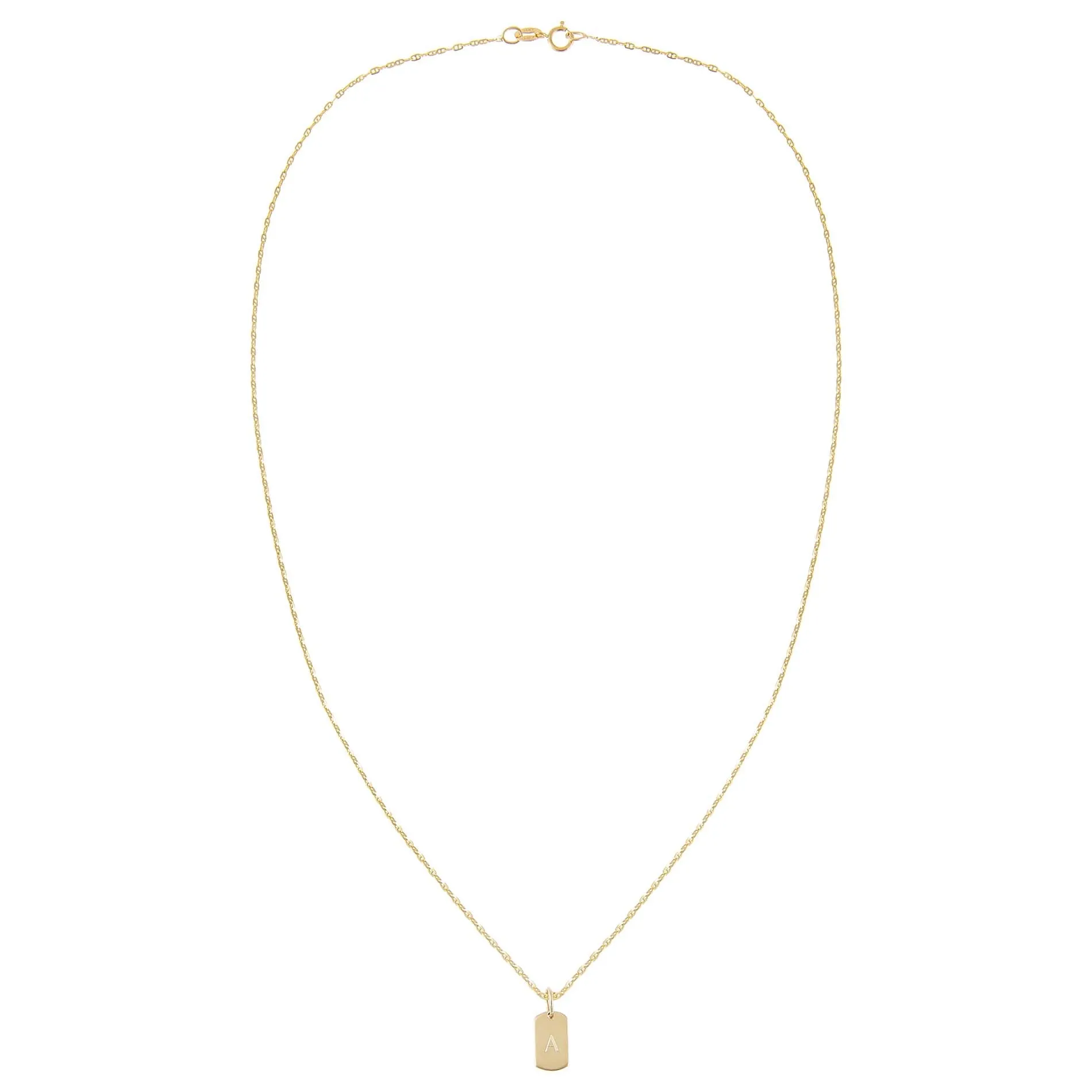 Engraved Tiny Dog Tag Necklace 14K sold by Adina Eden's product image thumbnail 2