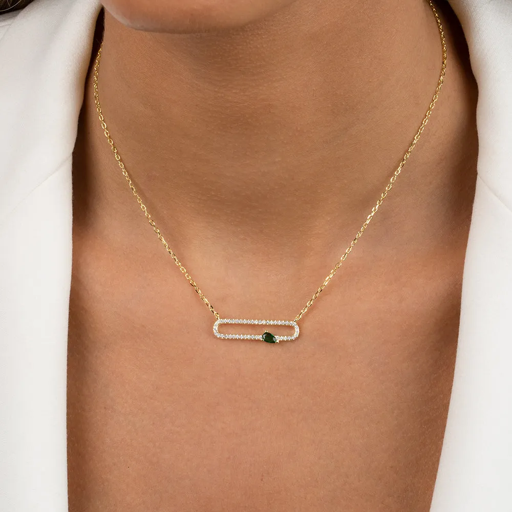 Pavé X Colored Teardrop Pendant Necklace sold by Adina Eden's product image thumbnail 2