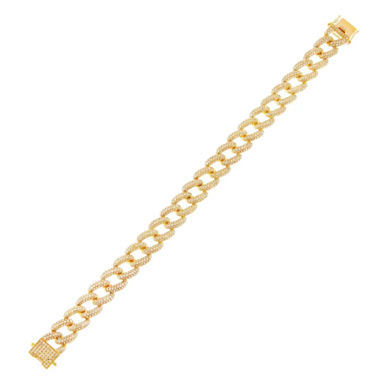 Diamond Chunky Pavé Chain Link Bracelet 14K sold by Adina Eden's