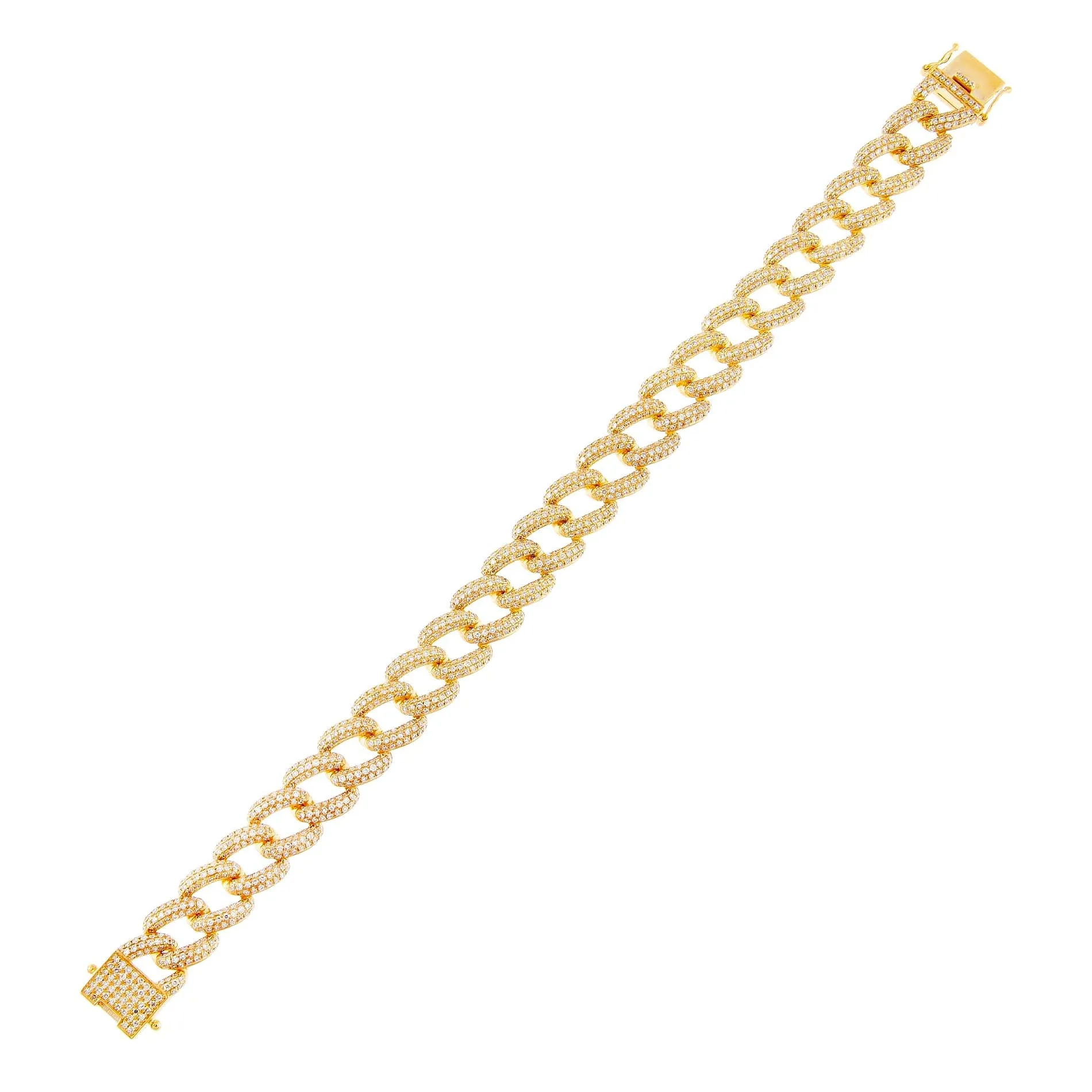 Diamond Chunky Pavé Chain Link Bracelet 14K sold by Adina Eden's