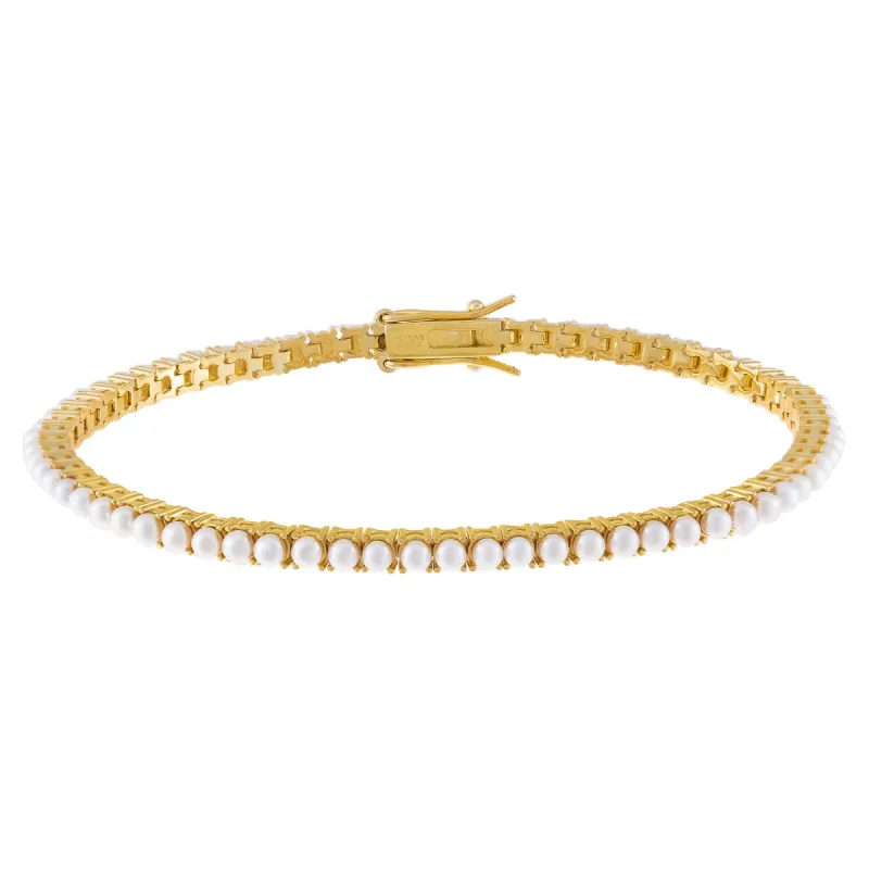 Pearl Tennis Anklet sold by Adina Eden's