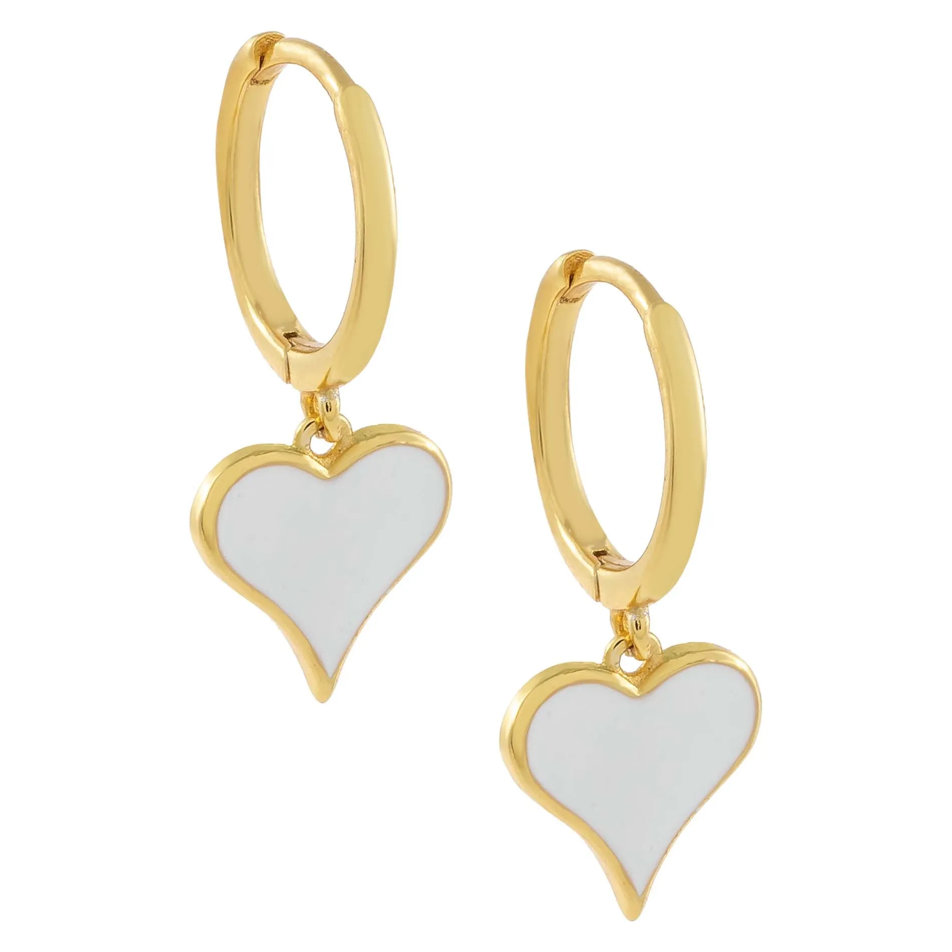 Enamel Heart Huggie Earring sold by Adina Eden's
