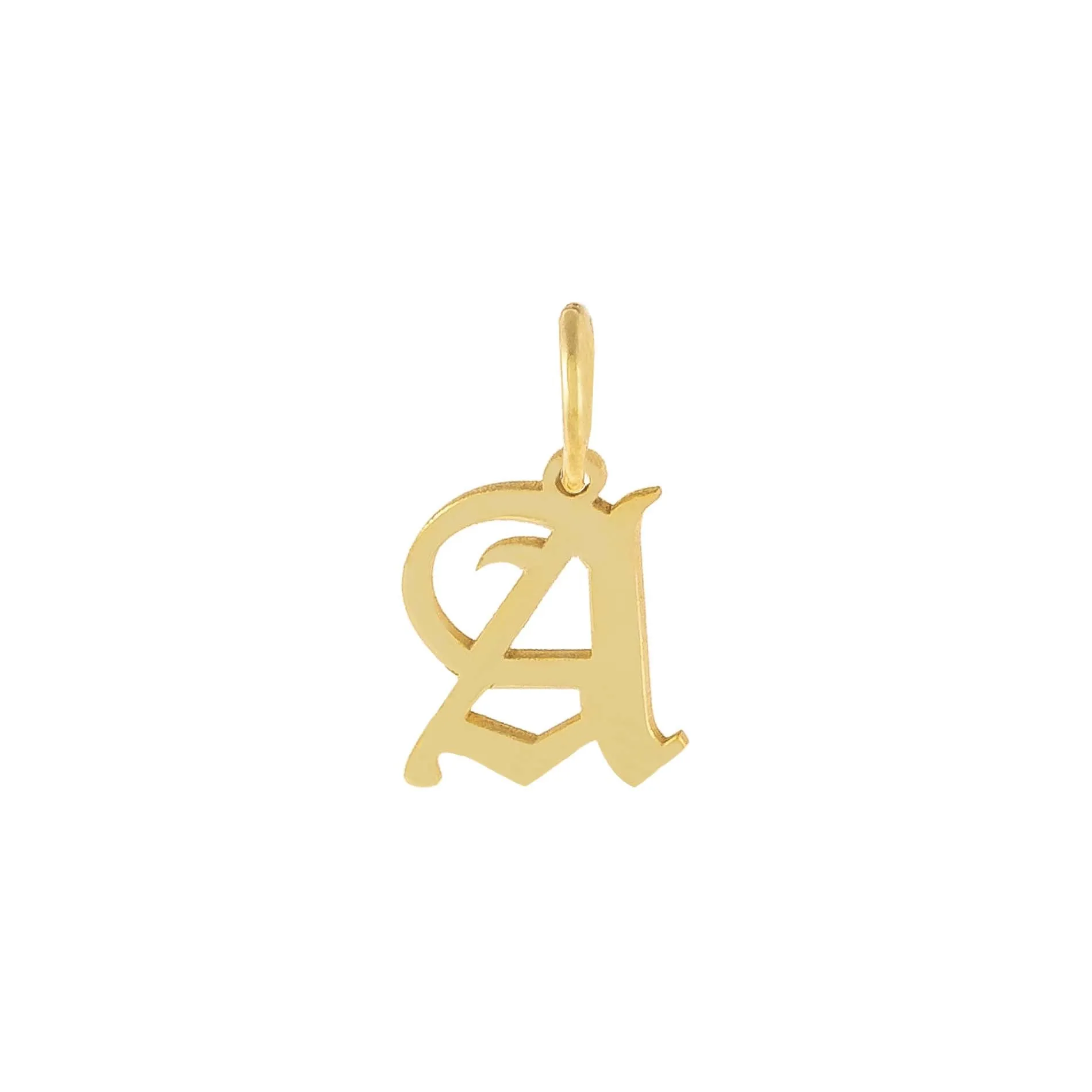 Uppercase Old English Initial Necklace Charm sold by Adina Eden's