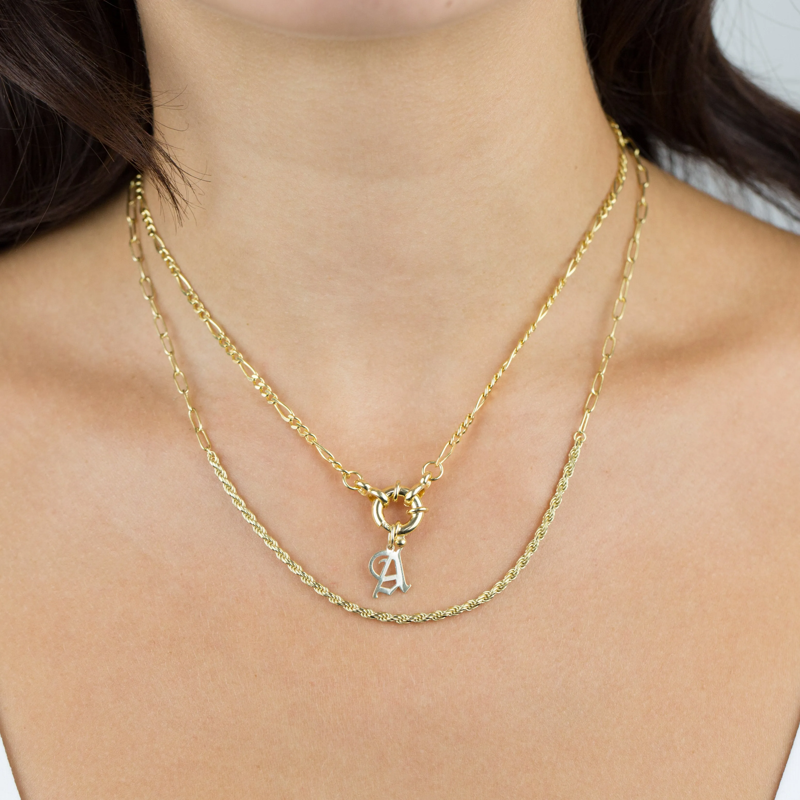 Uppercase Old English Initial Necklace Charm sold by Adina Eden's product image thumbnail 2