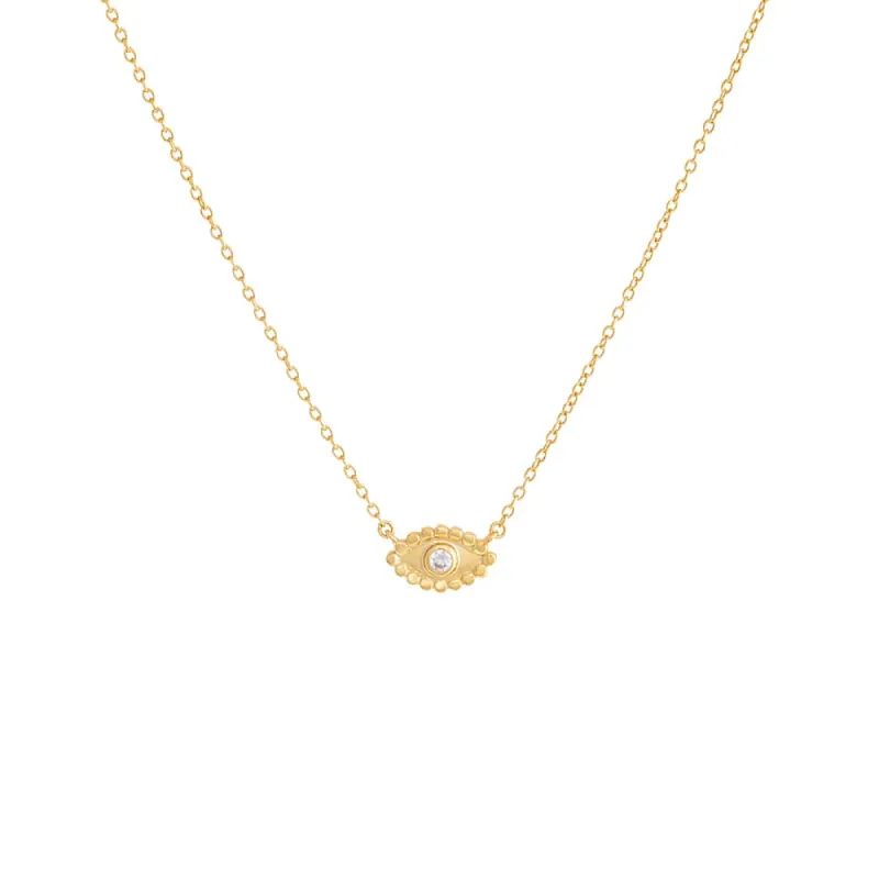 CZ Beaded Evil Eye Pendant Necklace sold by Adina Eden's