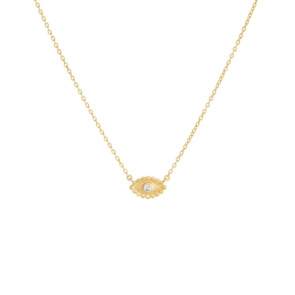 CZ Beaded Evil Eye Pendant Necklace sold by Adina Eden's