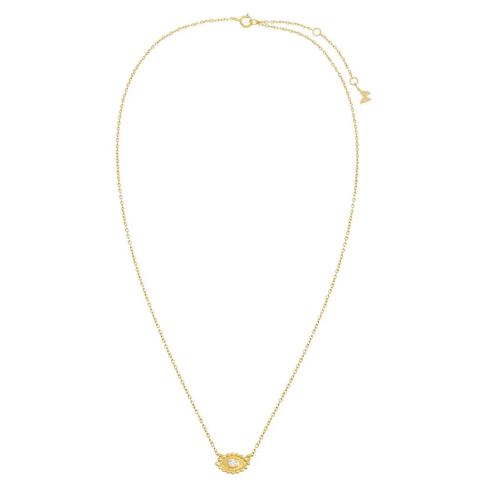 CZ Beaded Evil Eye Pendant Necklace sold by Adina Eden's product image thumbnail 3