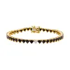 Diamond Pave Accented Onyx Heart Tennis Bracelet 14K sold by Adina Eden's